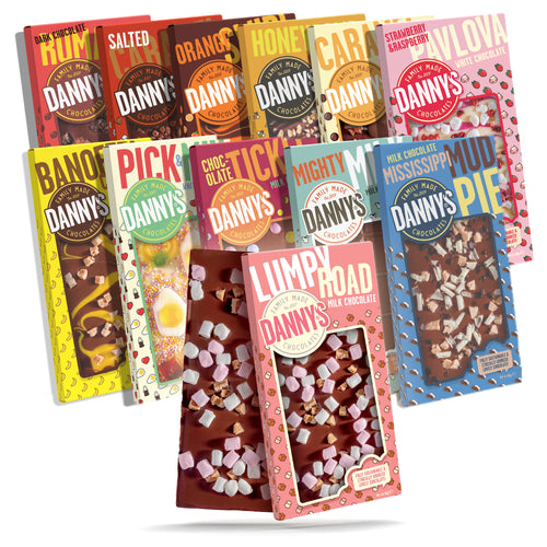 DANNY'S CHOCOLATES - Big Celebration Bundle - 12 x 80g Bars - DANNY'S CHOCOLATES